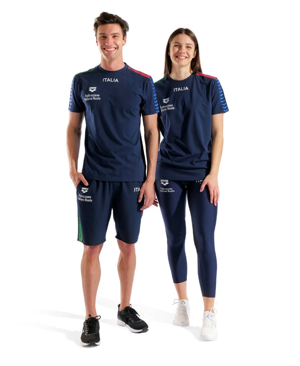 ARENA - UNISEX ITALIA T-SHIRT TEAM STRIPE - 010958700 - DARK NAVY ITALIA