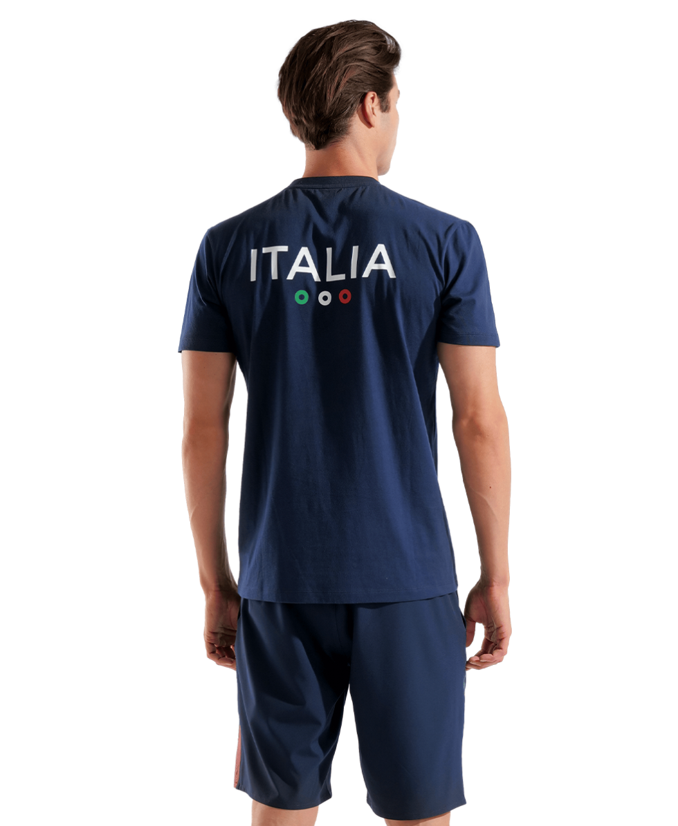 ARENA - UNISEX ITALIA T-SHIRT TEAM STRIPE - 010958700 - DARK NAVY ITALIA