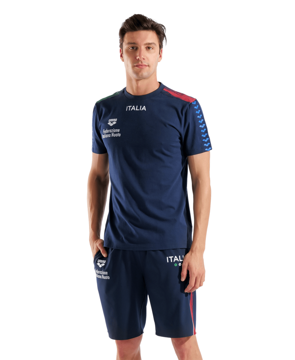 ARENA - UNISEX ITALIA T-SHIRT TEAM STRIPE - 010958700 - DARK NAVY ITALIA