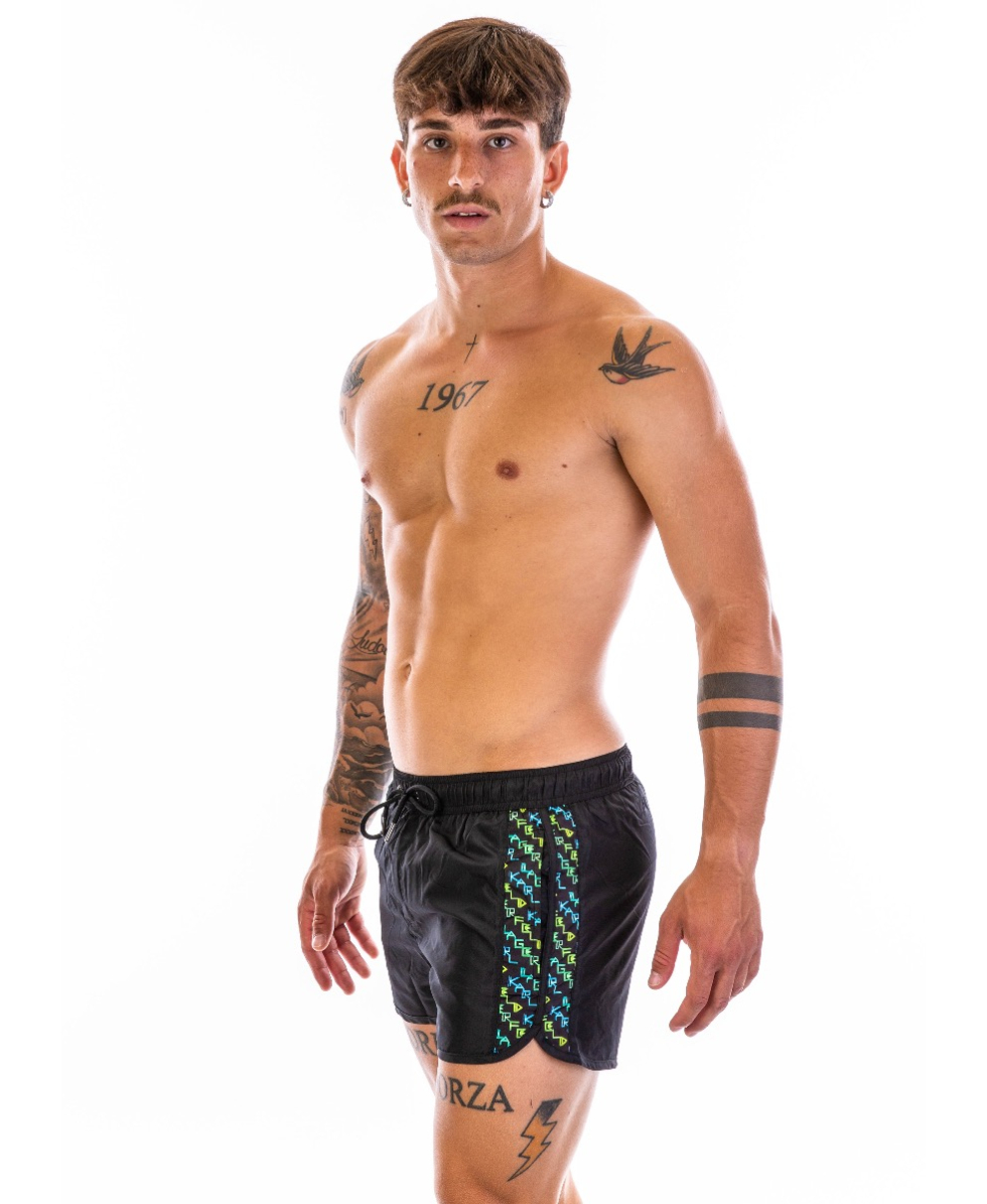 KARL LAGERFELD - COSTUME SHORT - NEON - MBS05 - BLACK/GREEN/YELLOW