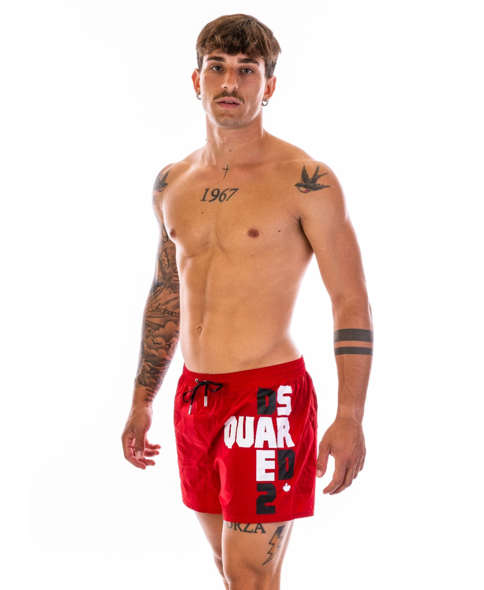 DSQUARED2 - COSTUME SHORT - D7B8P3610-600 - RED/BLACK/WHITE