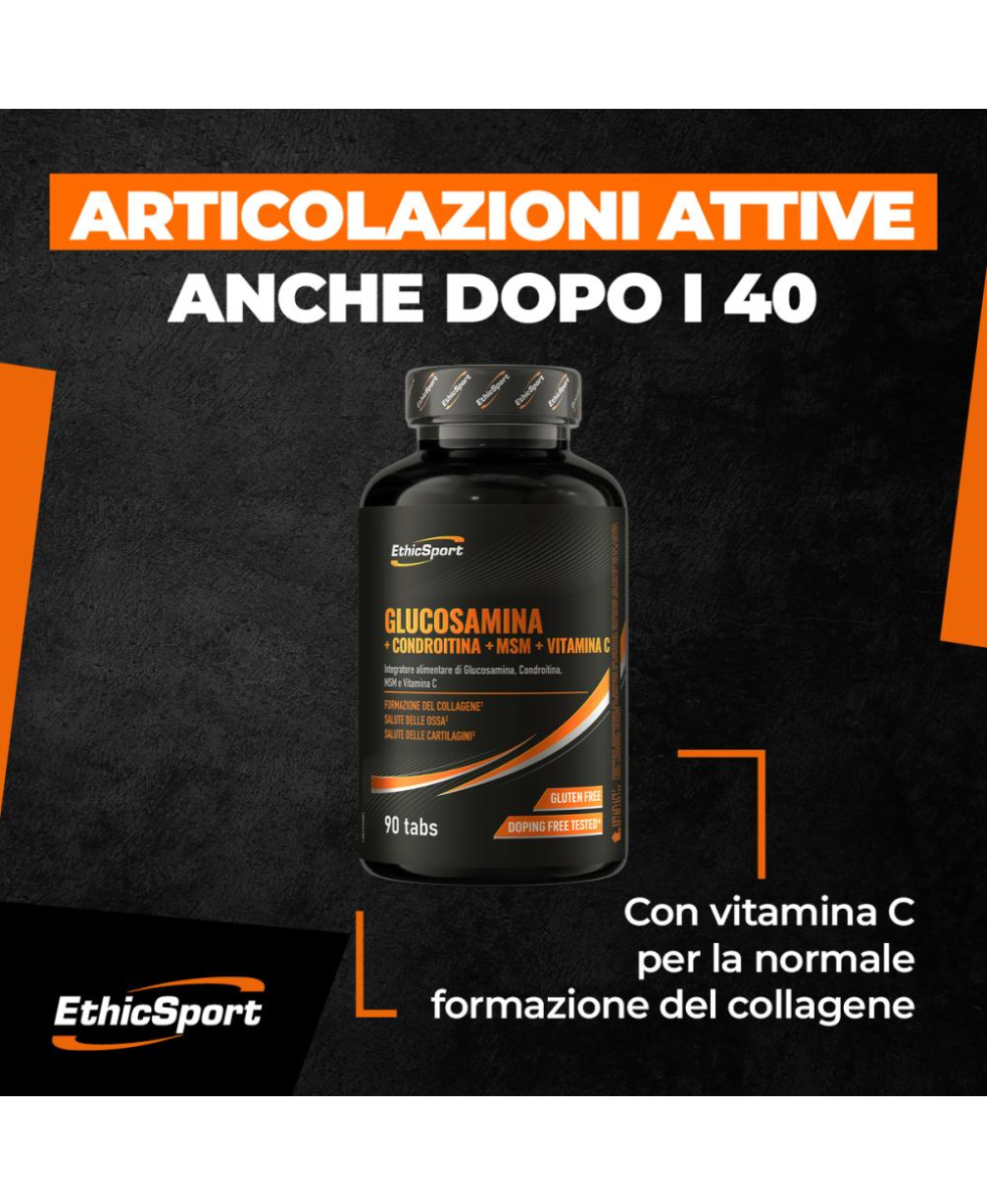 ETHIC SPORT - GLUCOSAMINA + CONDROITINA + MSM + VITAMINA C - 132g - 90 TABS