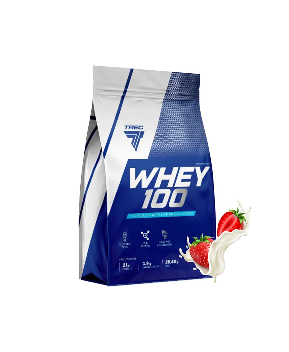 TREC NUTRITION - WHEY 100 - 900G - STRAWBERRY