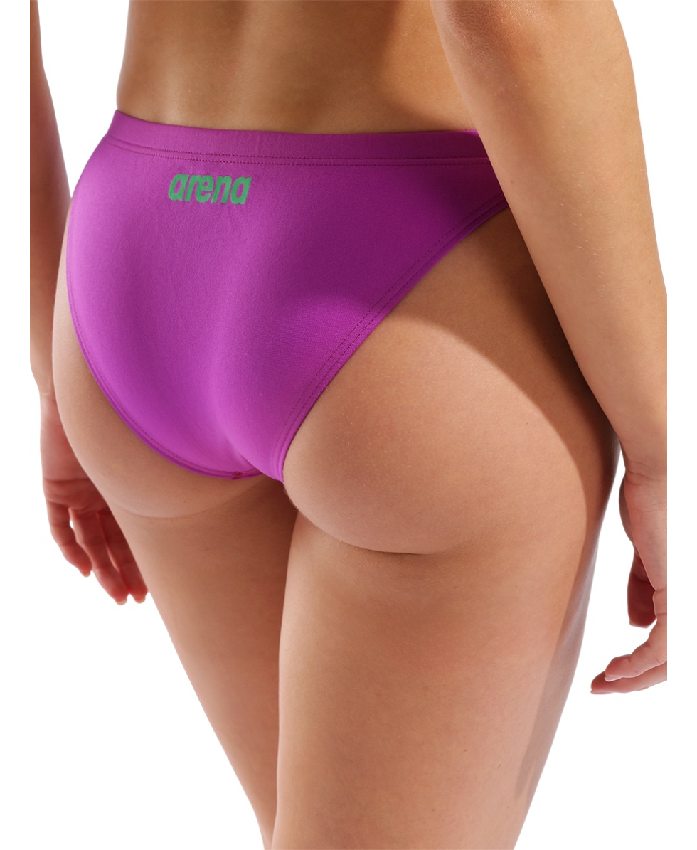 ARENA - SLIP BIKINI DONNA - TEAM SWIM BOTTOM SOLID - 004769906 - VERY FUCHSIA/TEAM GREEN