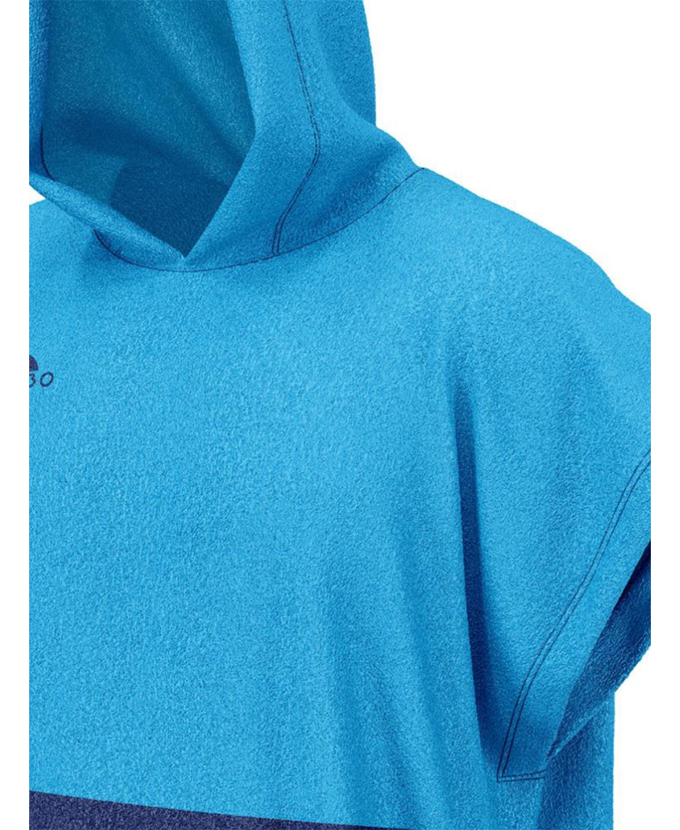 TURBO - PONCHO 100% COTONE BICOLOR - 91747/0524 - TURQUOISE/NAVY