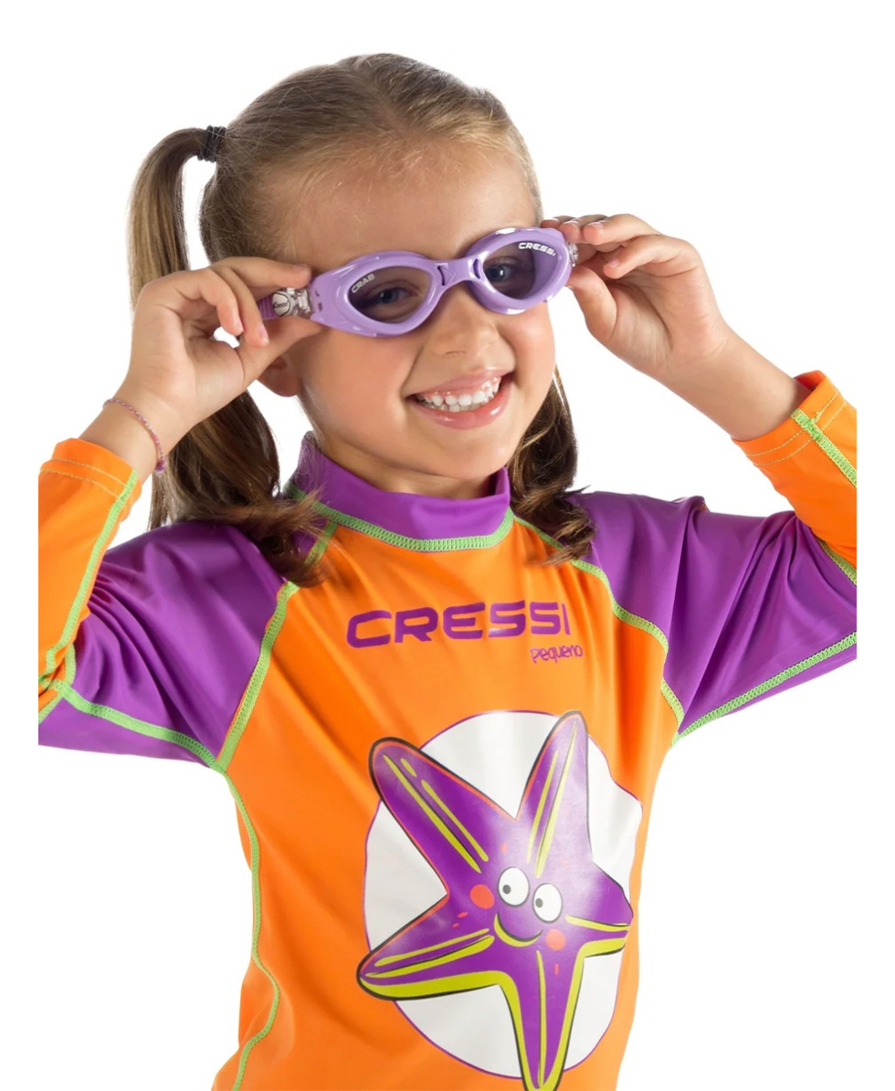 CRESSI - OCCHIALINO BAMBINO - CRAB KIDS - 3/6 ANNI - DE203141 - LILAC, CLEAR LENSES