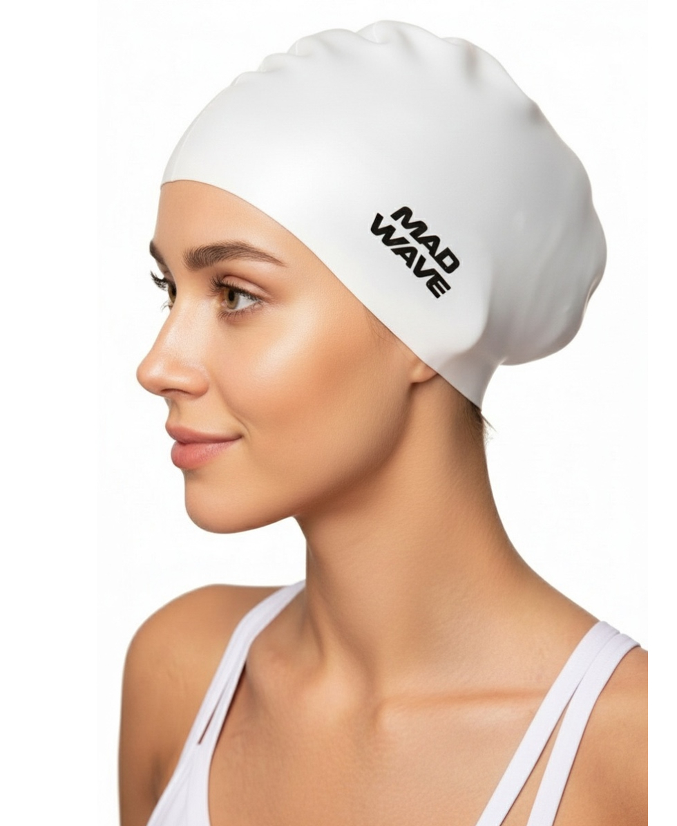 MAD WAVE - CUFFIA SILICONE - LONG HAIR - M051101002W - WHITE
