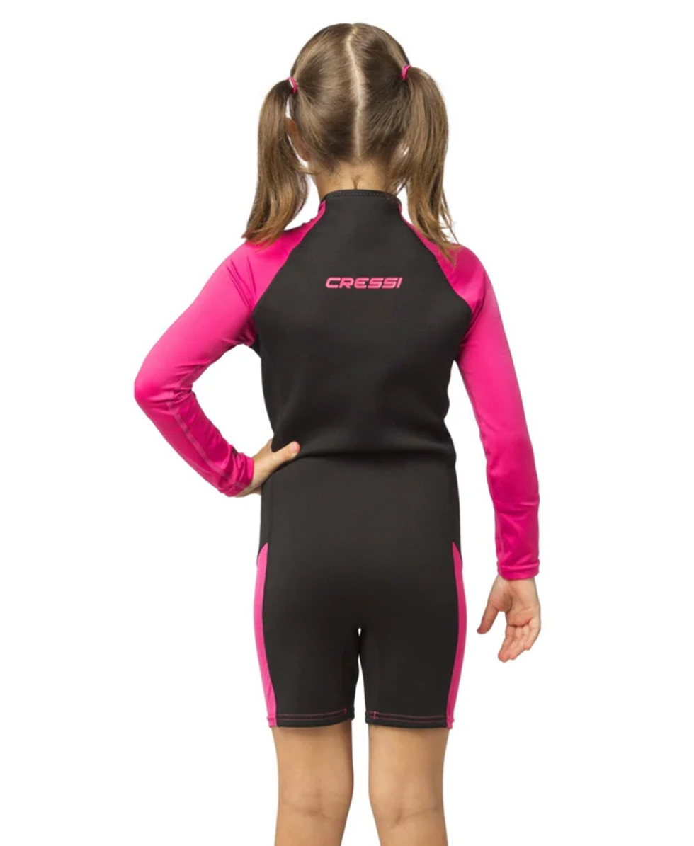 CRESSI - MUTA JUNIOR - LITTLE SHARK LONG SLEEVES - 2mm - BLACK/PINK