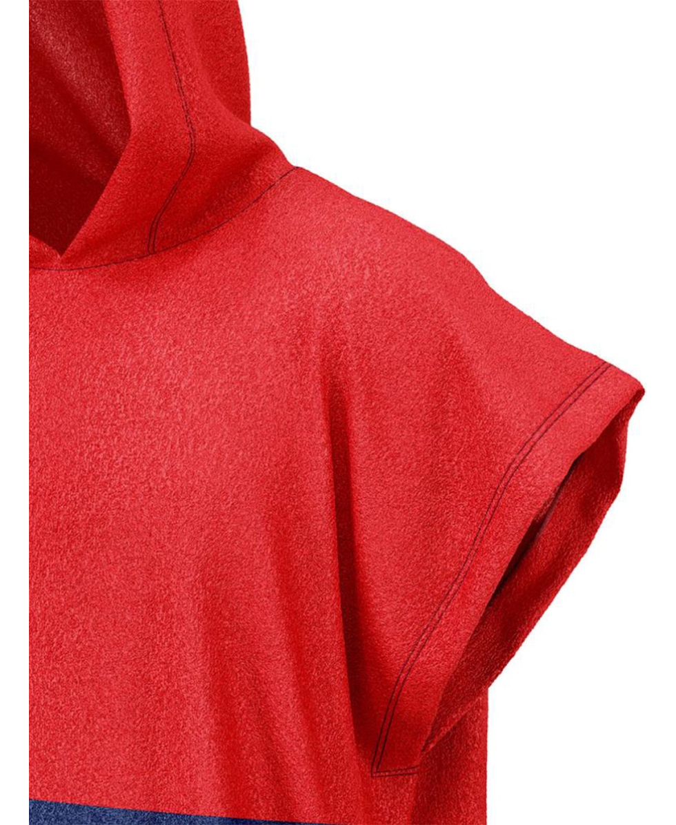 TURBO - PONCHO 100% COTONE BICOLOR - 91747/1224 - RED/NAVY