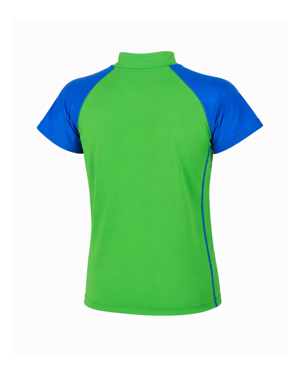 AQUASPHERE - T-SHIRT UNISEX JUNIOR RASHGUARD SHORT SLEEVES - GREEN/BLUE