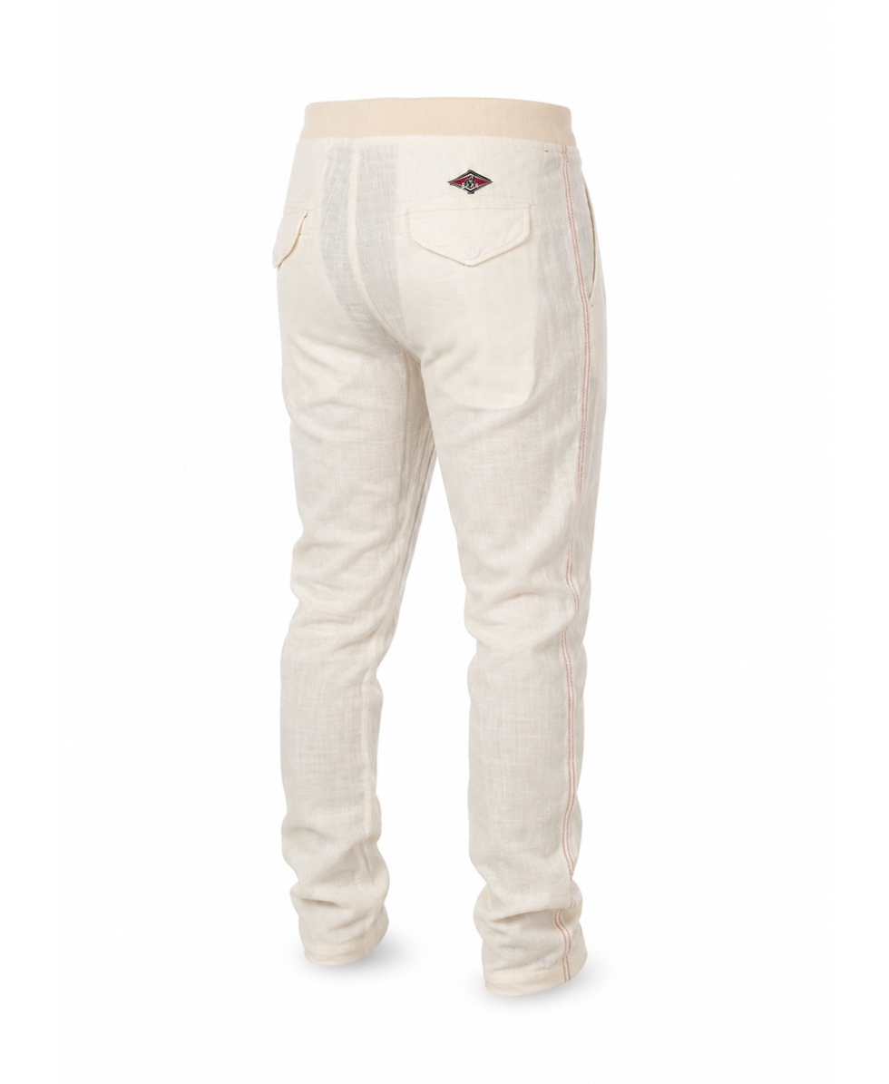 BEAR - PANTALONE - P2 J 1408-1322-501 SNOW WHITE - BIANCO - LINEN PANTS