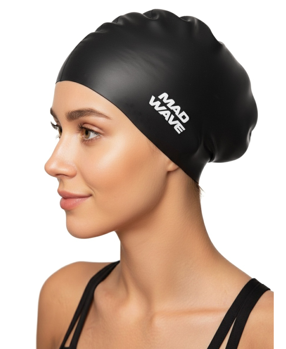MAD WAVE - CUFFIA SILICONE - LONG HAIR - M051101001W - BLACK