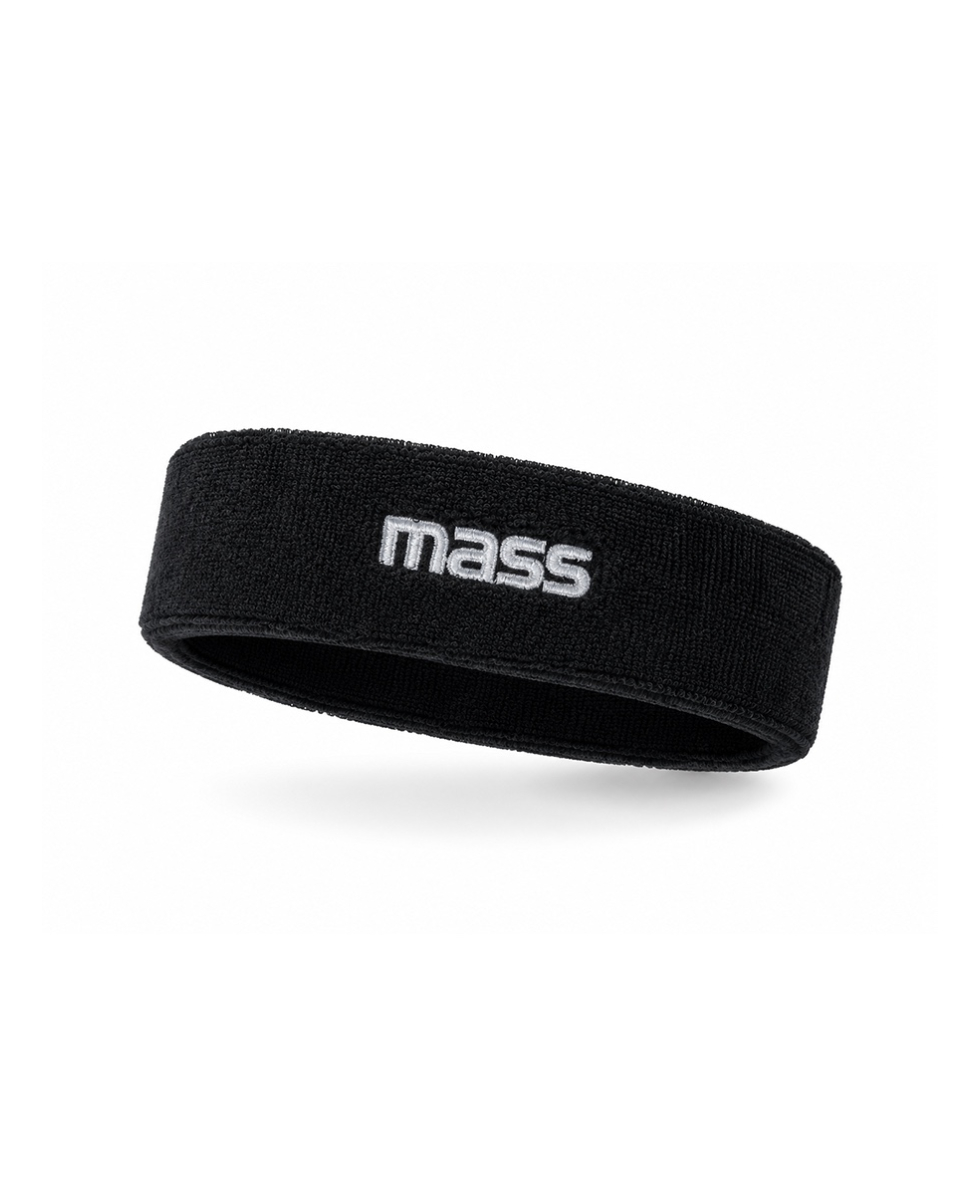 MASS - FASCIA TERGISUDORE PER LA TESTA IN SPUGNA - BLACK